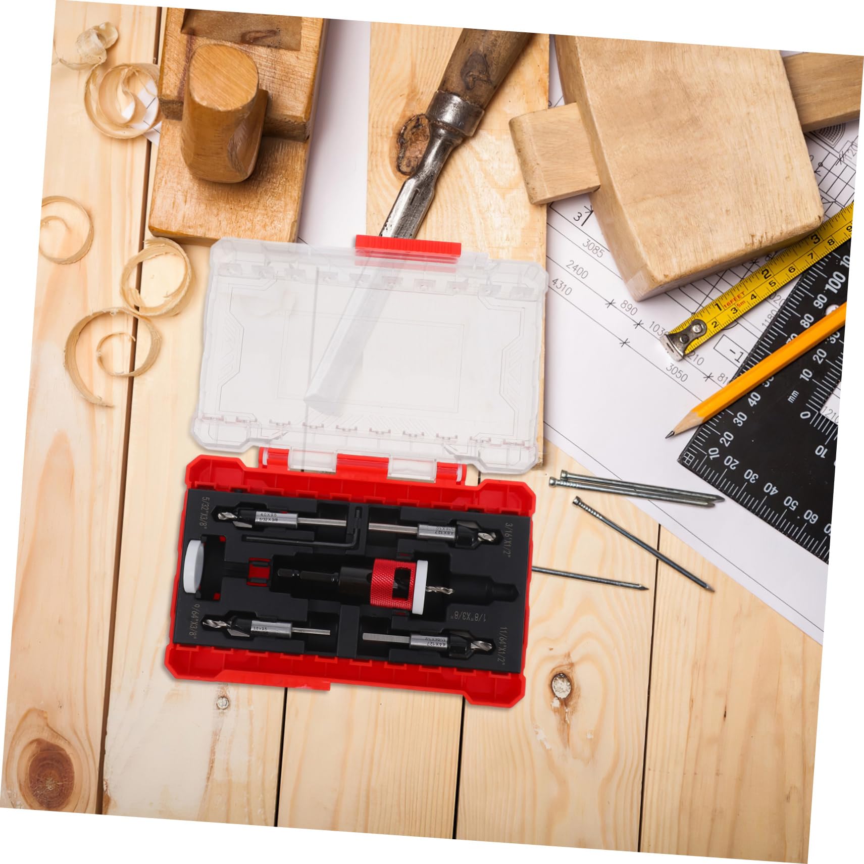 Senkbohrer Satz mit Tiefenanschlag für Holz 1 Satz Aluminiumlegierung