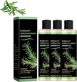 Rosemary Hair Growth Shampoo Organic Rosemary Hair Growth Shampoo with Hydrolysed Keratin Natural Strengthening Shampoo for Fine Hair, Hair Thinning for Women Men (3pcs)