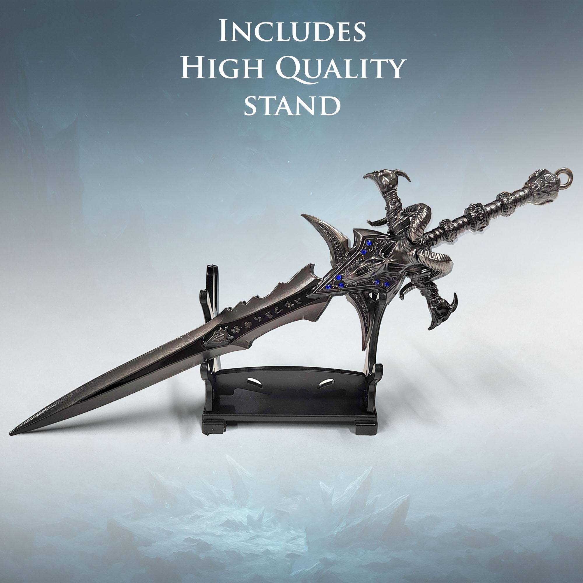 World of Warcraft- Frostmourne, ouvre-lettre en forme d'épée avec base, 22,5 cm, accessoire pour la maison et le bureau, cadeau et marchandise pour les fans et les collectionneurs