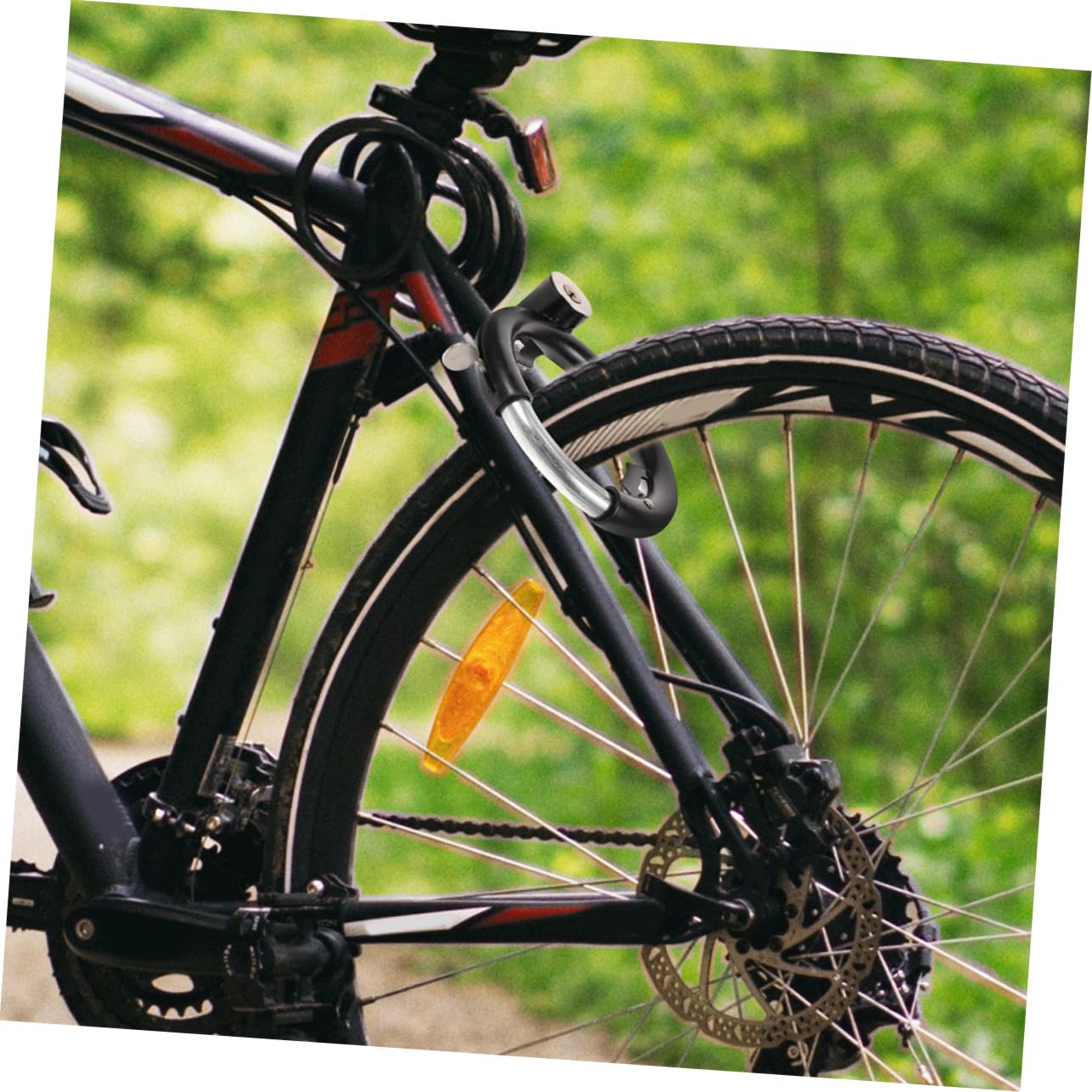 Lucchetto Bici Antifurto Cerchio, 3 Set, Acciaio Inox Nero | Mountain Bike e Scooter, Resistente All'usura e Antigraffio, Chiusura Portatile