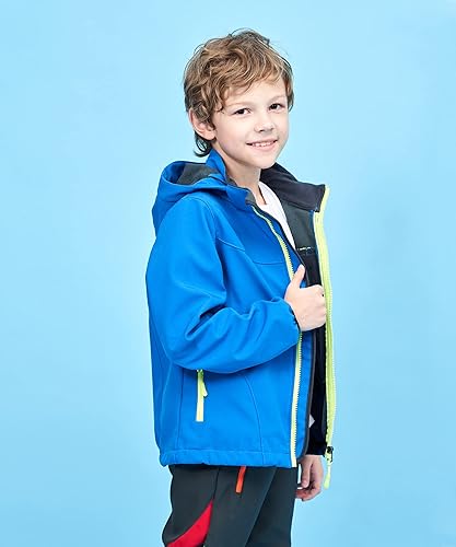 Miniatura 34 de M2C Chaqueta cortavientos con capucha y forro polar para niños y niñas Rosa,Azul ártico,Negro -,Azul,Rosado,Rosa
