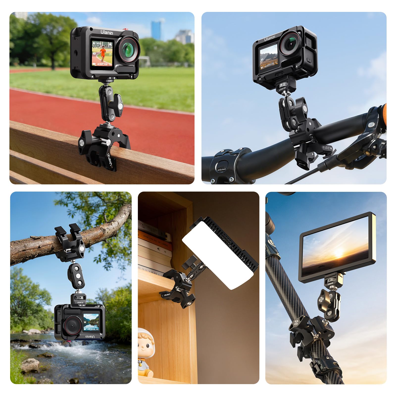 ULANZI CO78 Super Pinza con 3 Mordazas, Brazo Articulado con Rótula Doble 360° y Tornillo 1/4", Soporte Universal para Cámara DSLR, Luz de Vídeo, Micrófono y Estabilizador-Modelo 2026