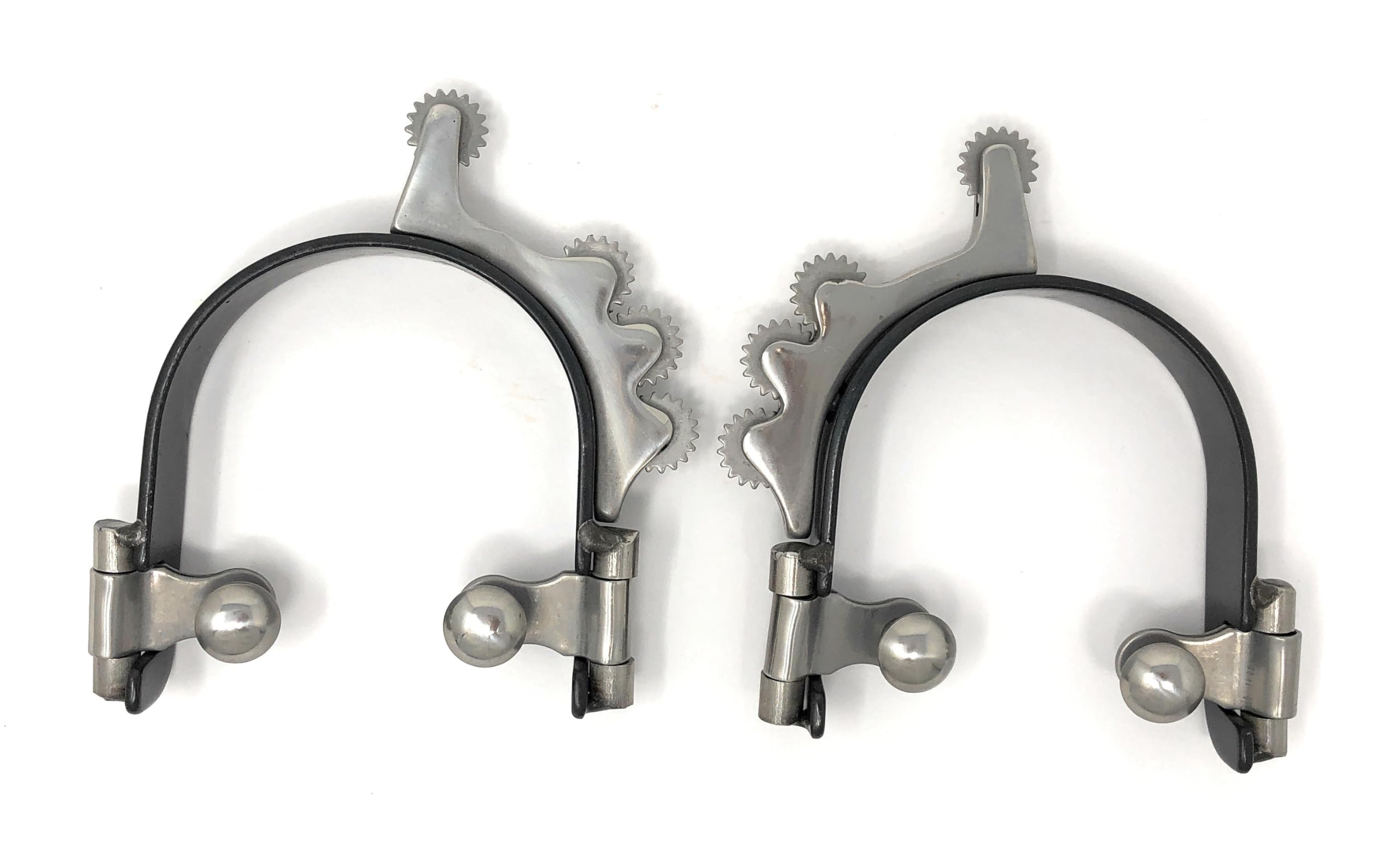 AJ Tack Wholesale Barrel Racing Bumper – Espuelas de hípica con Horizontal rowels Negro Acero