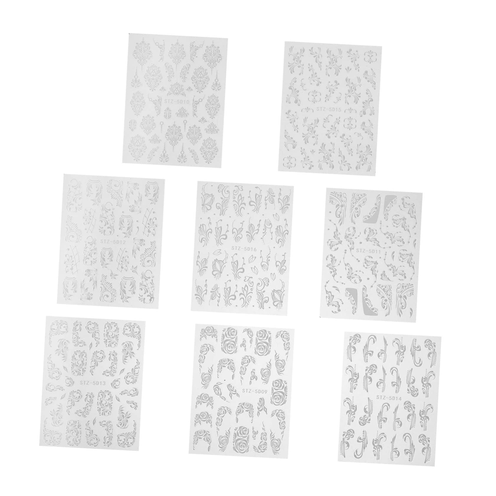 Healvian 3 Set Di Adesivi Per Nail Art Adesivi Per Nail Art Resistenti Allacqua Per Feste E Matrimoni 8 Fogli*3