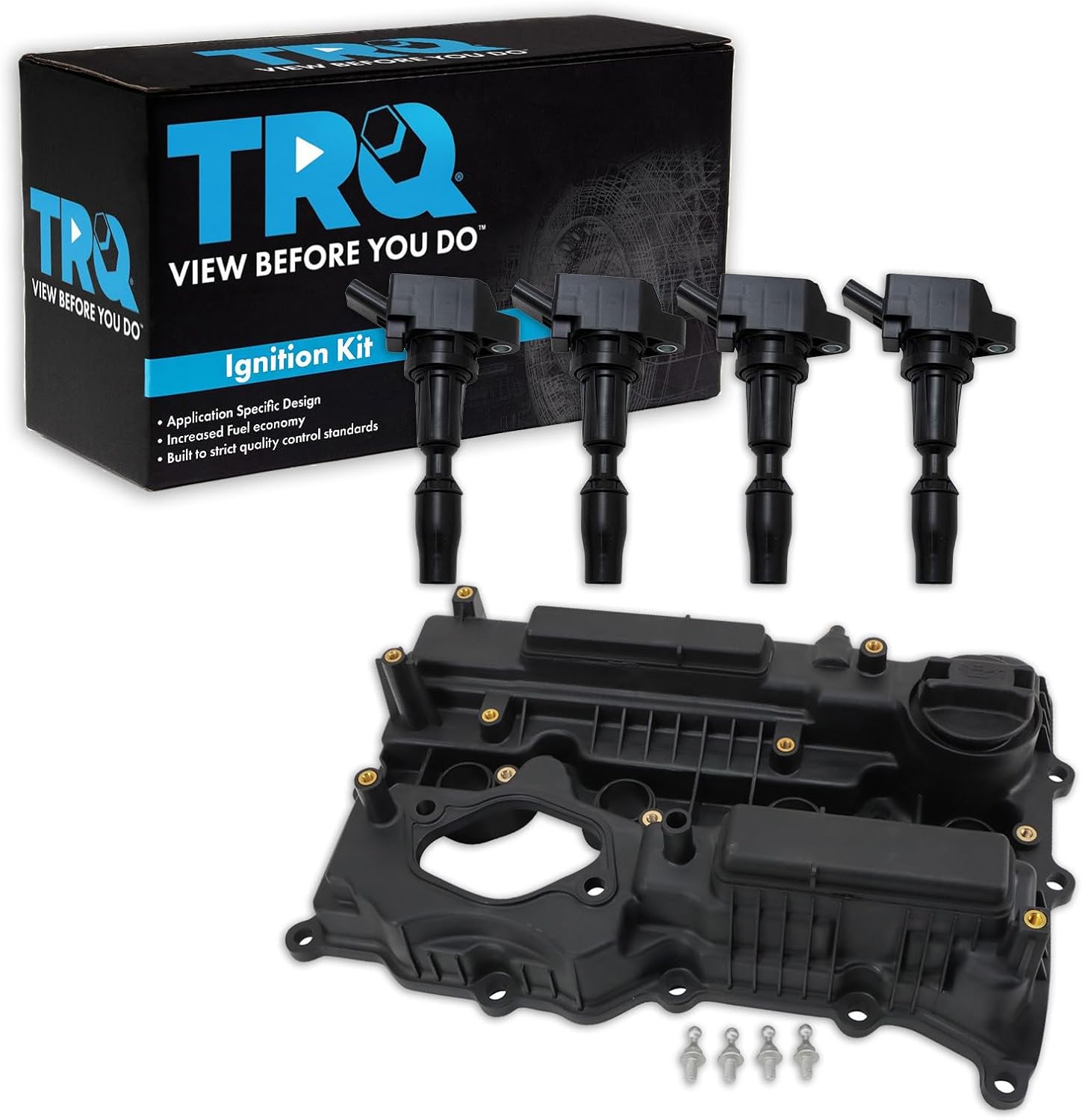 TRQ Ignition Coil Kit 5 Piece Coil on Plug Compatible with 2015-2019 Hyundai Sonata 2017-2018 Santa Fe Sport 2019-2020 Santa Fe 2016-2020 Kia Optima Sorento