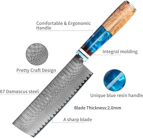 Miniatura 3 de Cuchillo de pan, cuchillo dentado multifunción de Damasco, cuchillo profesional japonés VG10 de acero inoxidable de alto carbono Damasco, cuchillo