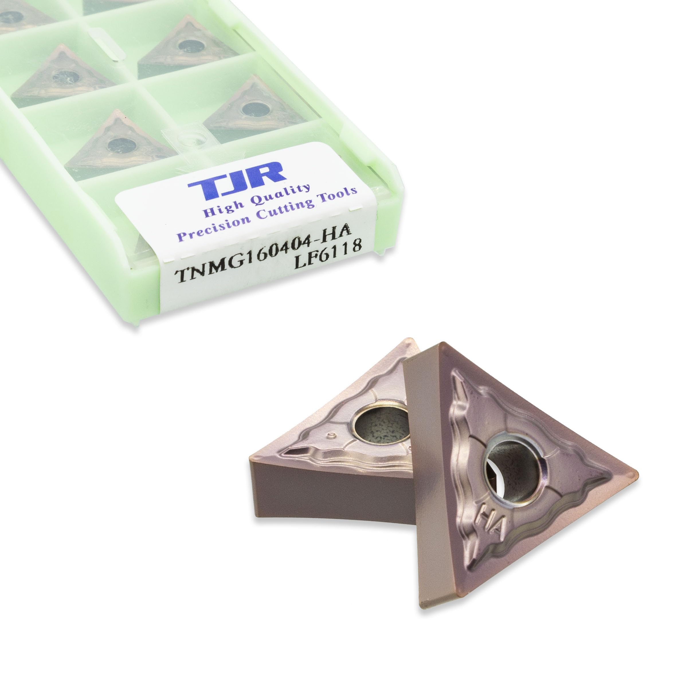 Lot de 10 inserts de tournage TNMG 160404 HA LF6118 pour acier, acier inoxydable et fonte TJR