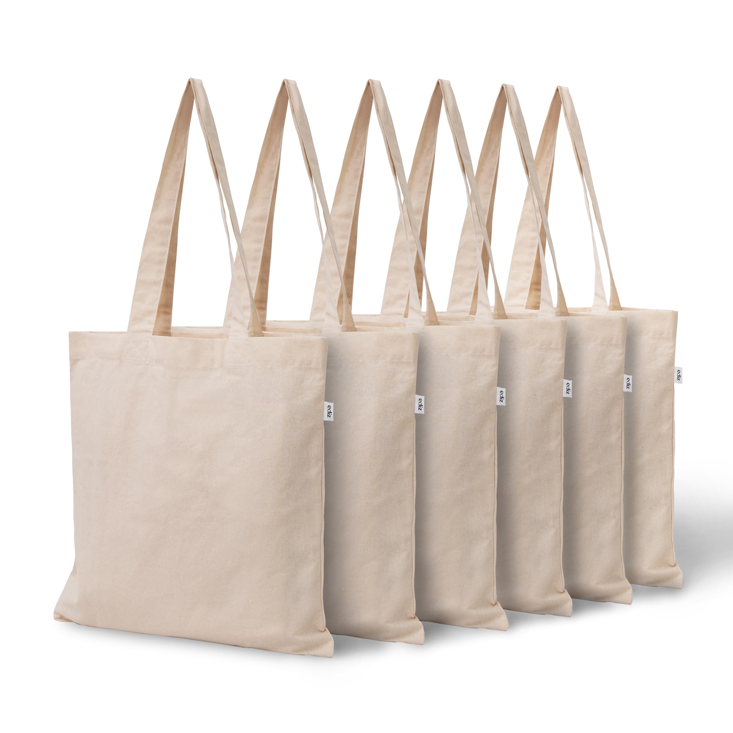 EDIZ Pack of 6 Reusable Tote Bags For Women, Shopping/Grocery Bag, Sturdy Canvas Bag With 12kgs Capacity, Tote Bag For Women College (B0D7M19CYN) Amazon Price History, Amazon Price Tracker
