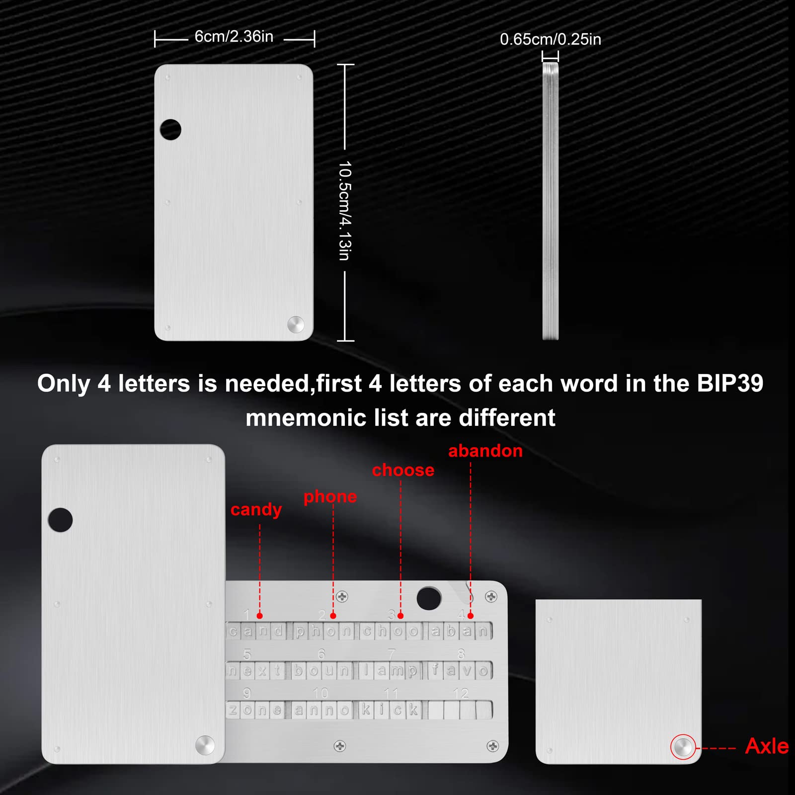 Seed Phrase Storage Metal Wallet .999 Pure Silver Edition 12-24 Word  Recovery Passphrase S – Safe Seed Crypto Wallet