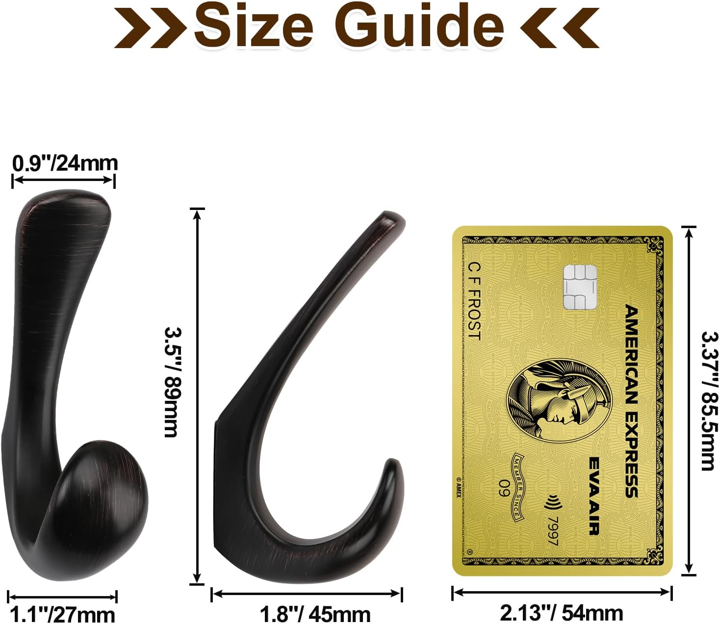 4 Pack Towel Hooks for Bathrooms Wall Mounted, Oil Rubbed Bronze Bathroom Hooks for Towels, Robe & Towel Hook for Wall, Modern Bath Towel Hook