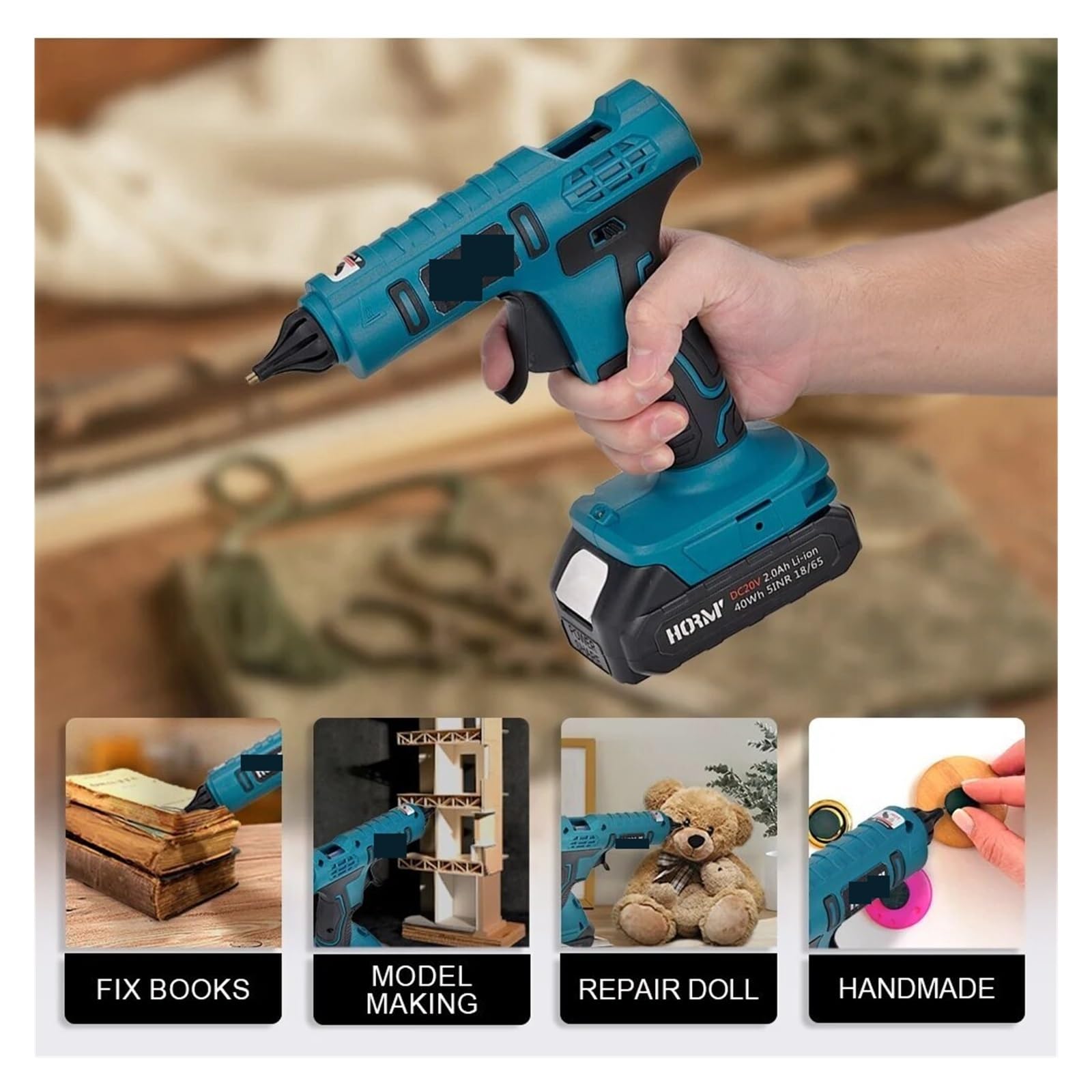 Pistolet do klejenia na gorąco, Bezprzewodowy Pistolet Do Gorącego Silikonu O Mocy 500 W I Elektryczny Klej(No Battery)