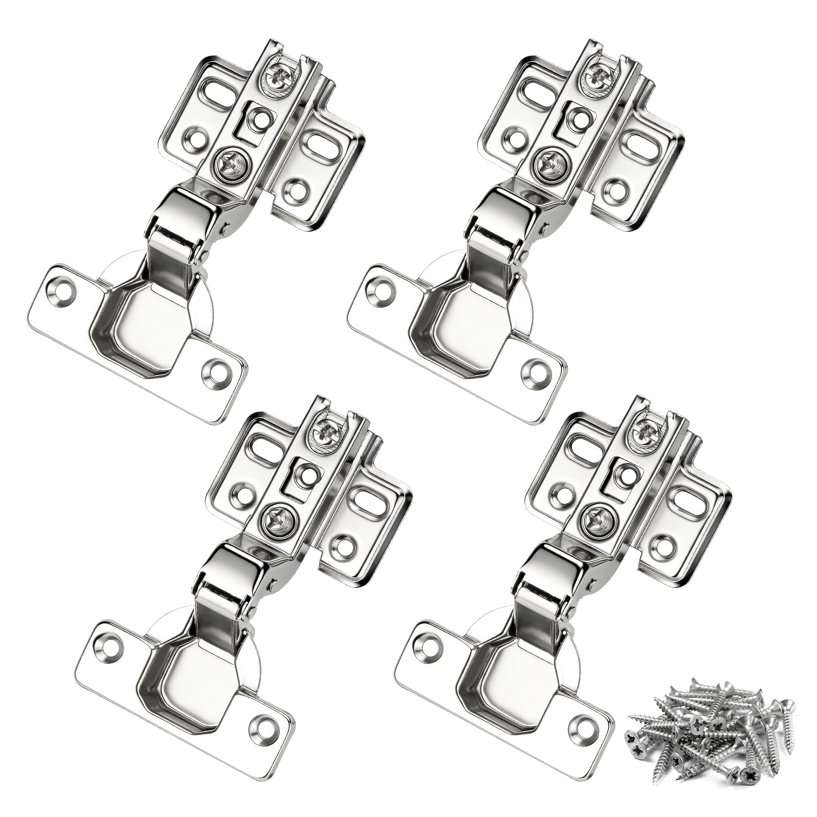 CVIUYO 4 Pack 35mm Soft Close Cabinet Hinges, 90° Inset Cupboard Hinges