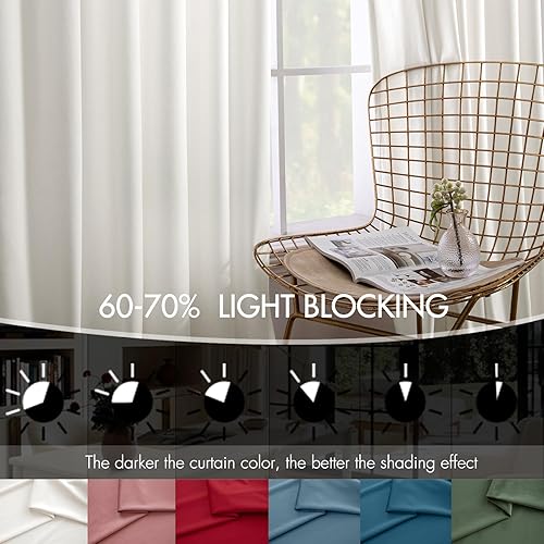 Miniatura 4 de MIULEE Juego de 2 paneles de cortinas de terciopelo de 96 pulgadas de largo, para sala de estar, dormitorio, pestañas plisadas en la parte trasera,