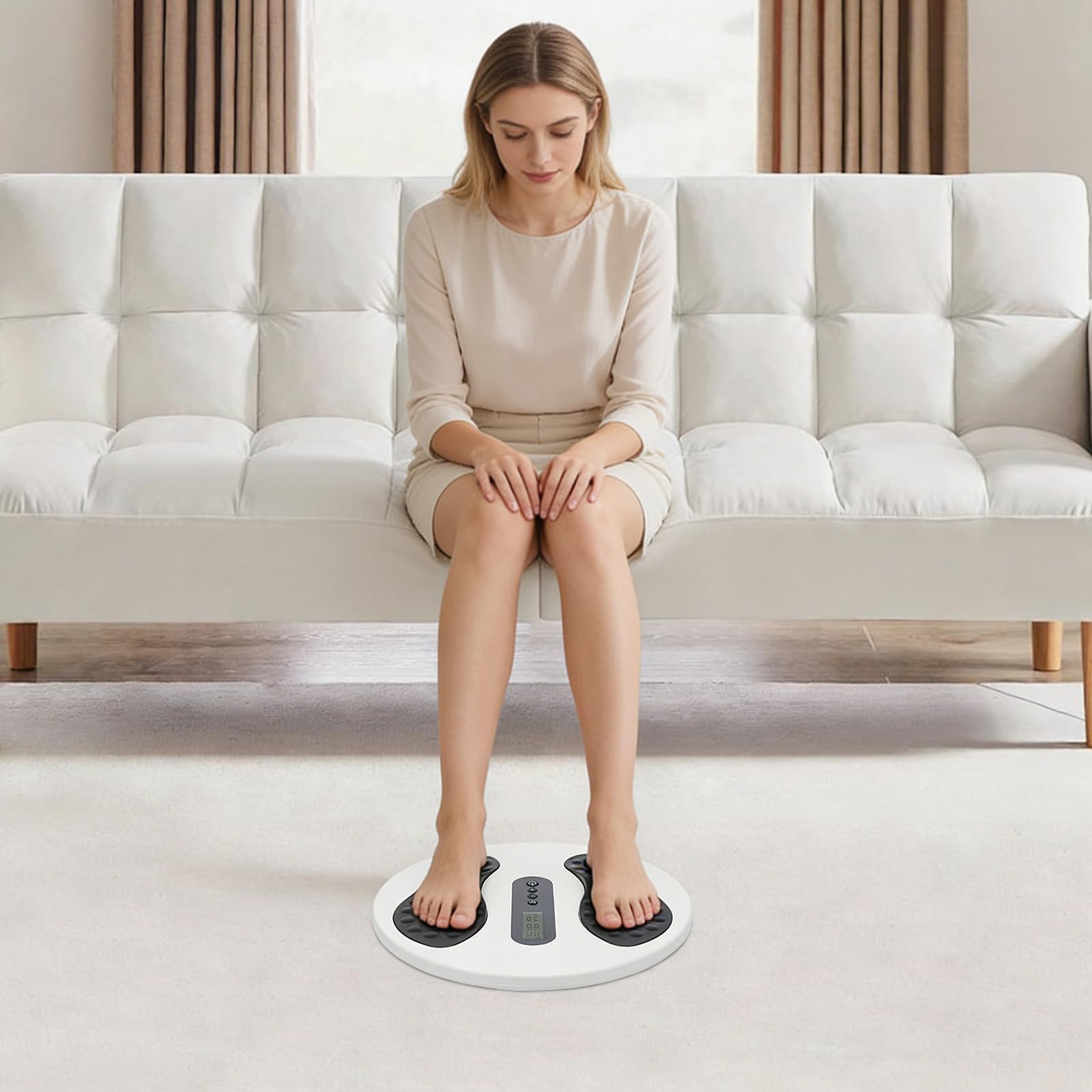 Appareil de massage électrique pour les pieds avec 10 modes de fonctionnement et 20 intensités de pouls, 4 électrodes pour soulager la fatigue et l'inconfort