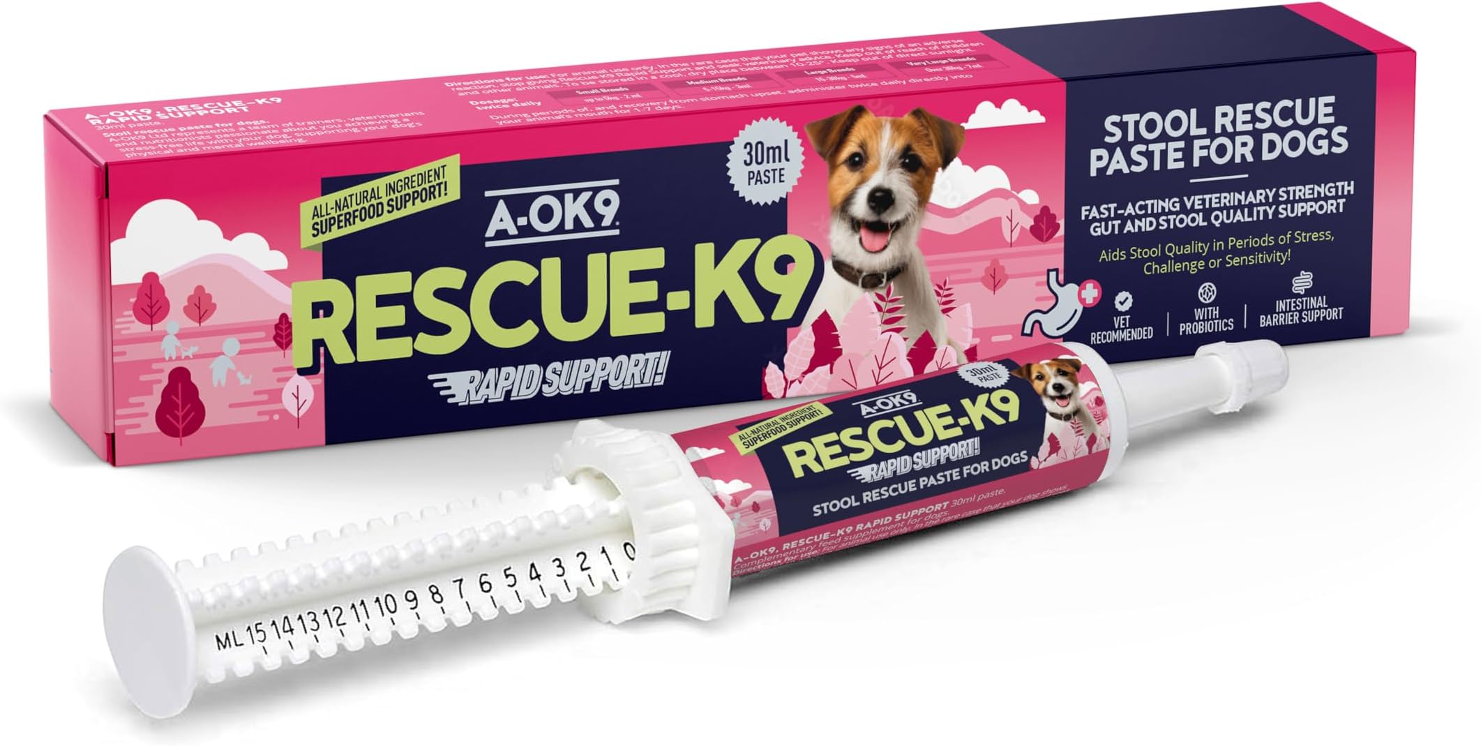 – Probiotic Paste for Dogs – 30ml Rapid Digestive Support for Upset Stomach, Diarrhea Treatment & Gut Health – Prebiotics for Gut Balance & Firm Stools – Dog Tummy Settler for All Breeds – Made UK