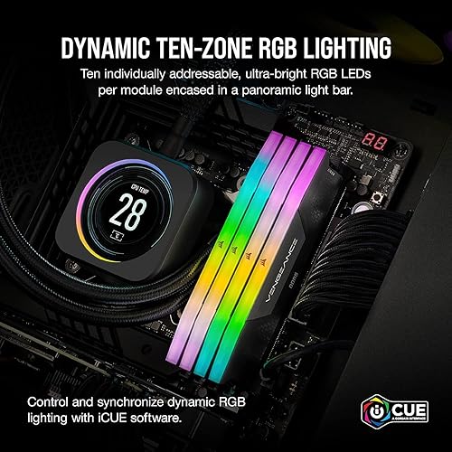 Miniatura 5 de CORSAIR VENGEANCE RGB DDR5 RAM 96 GB (2 x 48 GB) 6800 MHz CL40 Intel XMP iCUE Memoria de computadora compatible - Negro (CMH96GX5M2B6800C40)