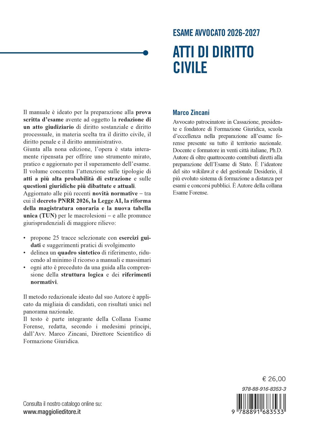 Prova Scritta - Atti di diritto Civile Tracce svolte con guida alla redazione e modelli - Esame Avvocato 2026/2027