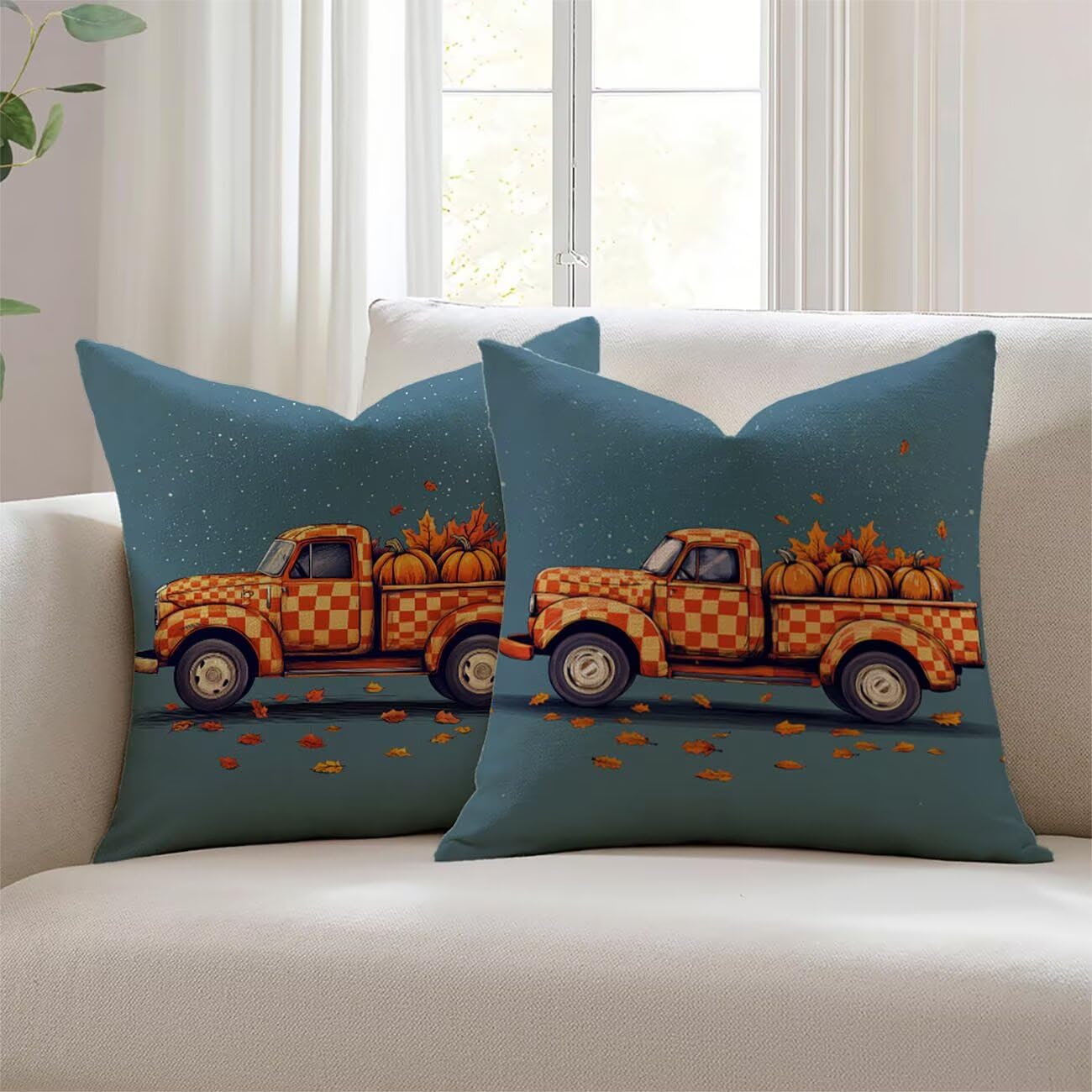 Housse de Coussin Halloween 60x60 en lin pour décorer votre salon de jardin