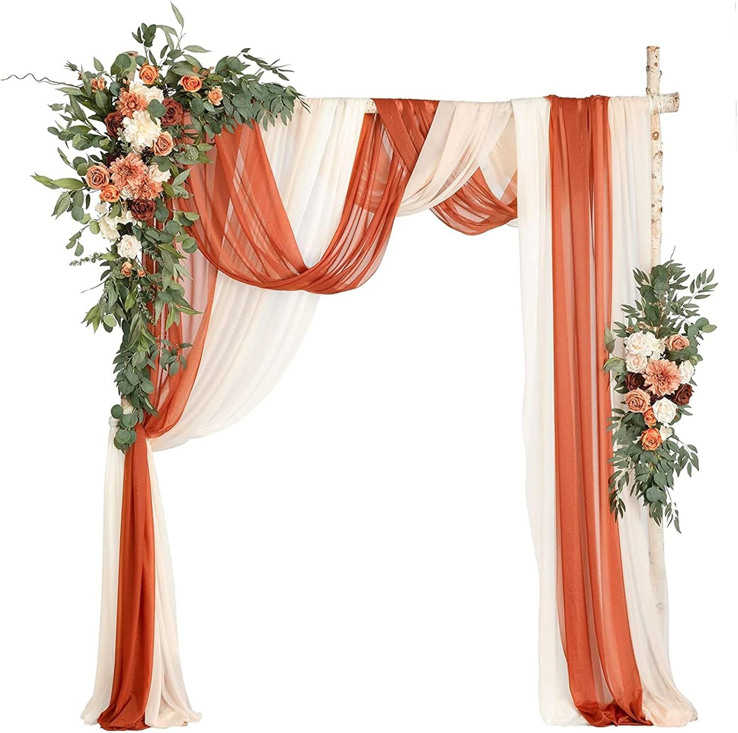Tkasniy A2 Wedding Arch Flowers Boho(5 Pack), Arch Draping Fabric And Wedding Flowers Garlands Floral Arrangement Swag For Ceremony Backdrop Decoration
