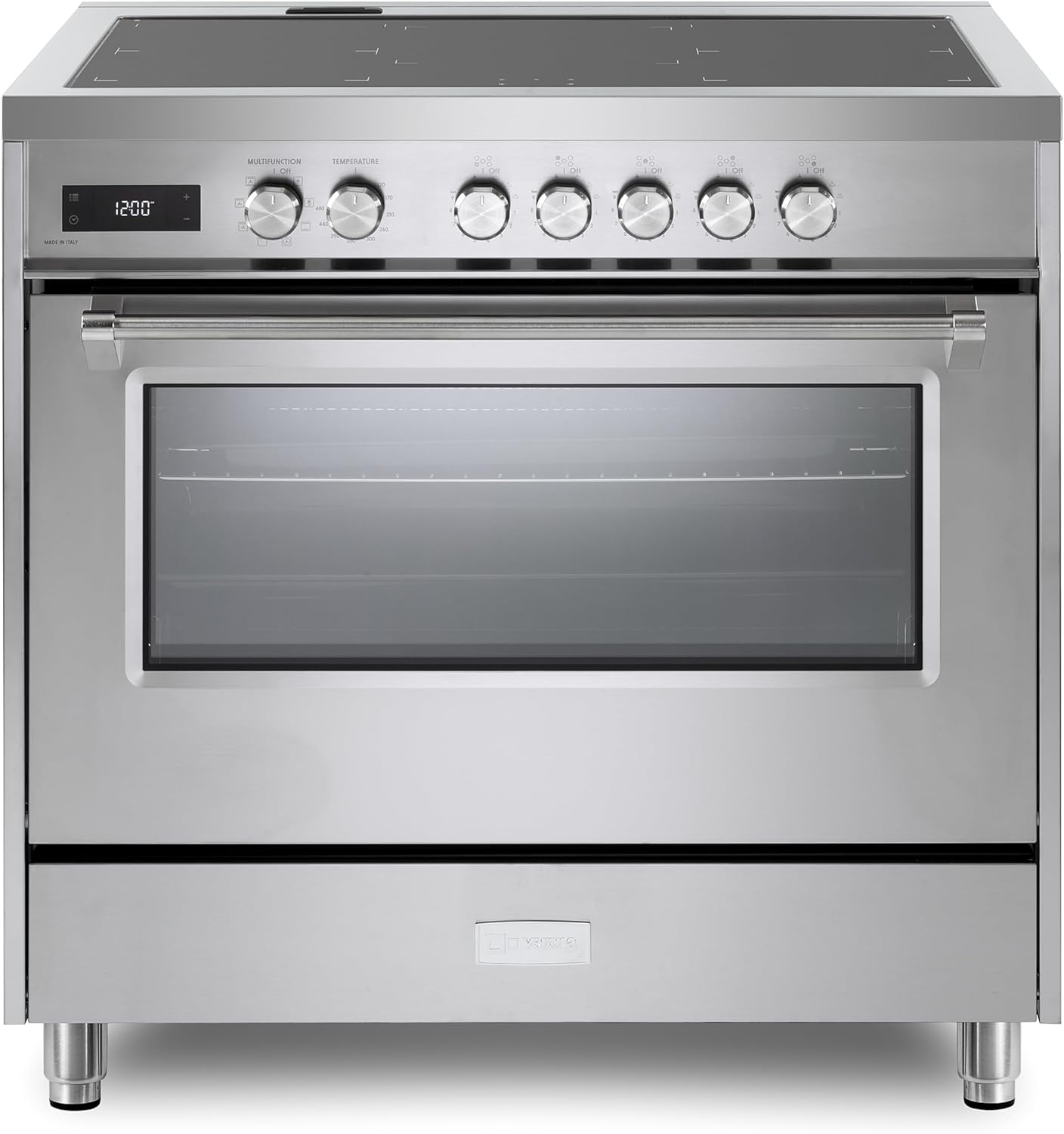Verona Ultima Series VUFSIE365SS 36 Inch Induction Range with 5 Induction Elements, 5.0 cu. ft. Oven Capacity, Dual Convection Fans, Griddle in Stainless Steel