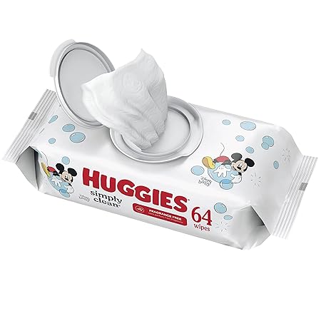 Huggies Simply Clean Fragrance-Free Baby Wipes Soft Pack, 64 Sheets