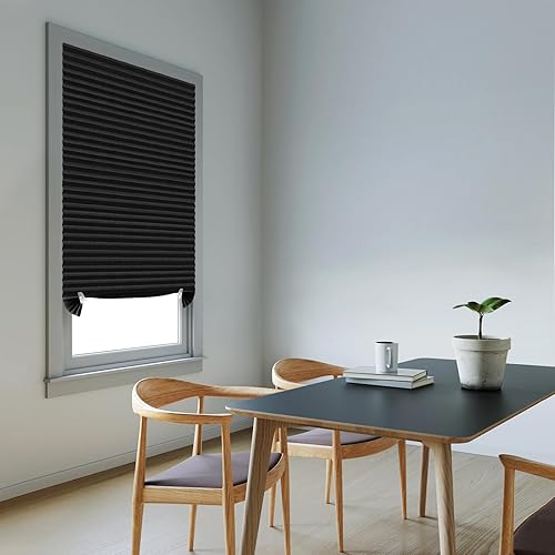 Miniatura 5 de Persianas adhesivas para ventanas, persianas impermeables para el hogar, persianas de papel plisadas opacas, persianas de papel temporales fáciles