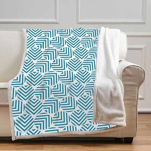 Miniatura 6 de Blue Cobijas Calientes para Invierno Wave - Mantas clásicas de pícnic estilo japonés suave, afelpado, esponjoso, para camping, viajes, picnic,
