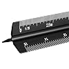 Architectural Scale Ruler 30cm Aluminum Triangular Scale Rule Architect 12 Inch Metal Triangle Ruler Metric 1:20, 1:25, 1:50, 1:75, 1:100, 1:125 for Architects Draftsman Engineers
