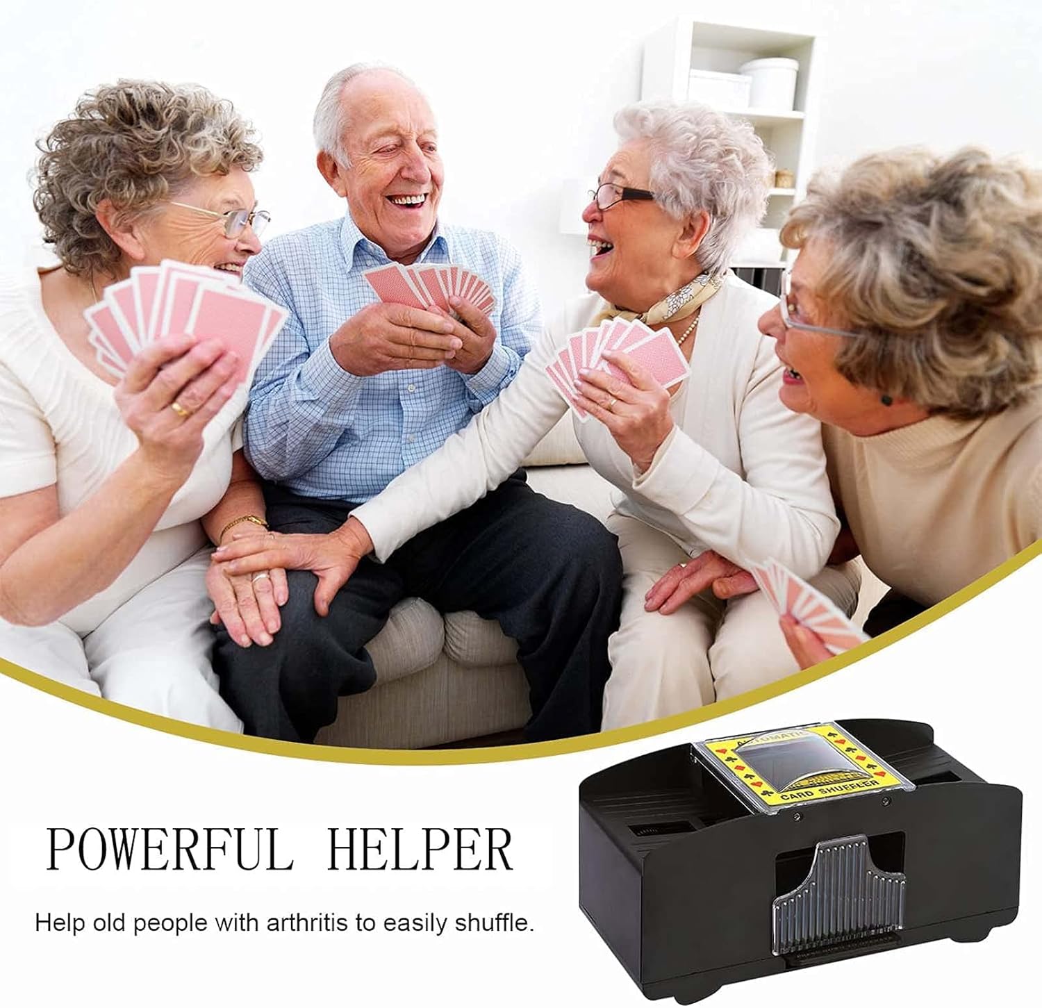 Automatic Card Shuffler Portable Casino Card Shufflers for 1-6 Deck Poker Suitable for Family Card Games