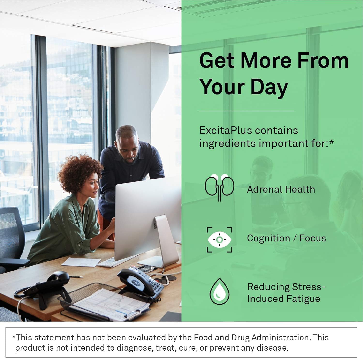 Neuroscience ExcitaPlus - Adrenal Support Supplements for Cortisol Health Support with L-Tyrosine, Rhodiola, and B Vitamins - Promotes Stress Resilience, Energy and Focus (60 ct) - Image 2