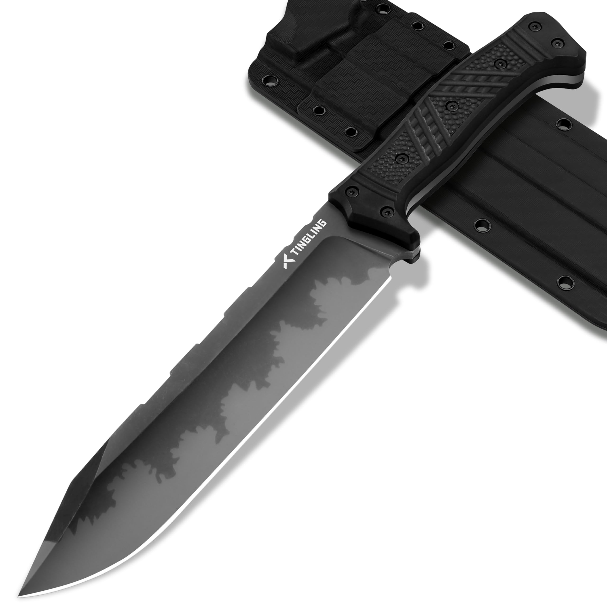 Machete Scharf Echt Buschmesser: Groß Macheten Garten Feststehende Klinge, Survival Messer Bushcraft Überlebensmesser, Schwarz Griff