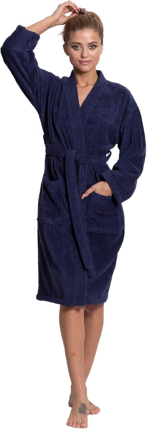 Turkuoise Soft & Absorbent Towel Robe, 100% Cotton Turkish Terry Cloth Kimono Bathrobes for Women - Image 3
