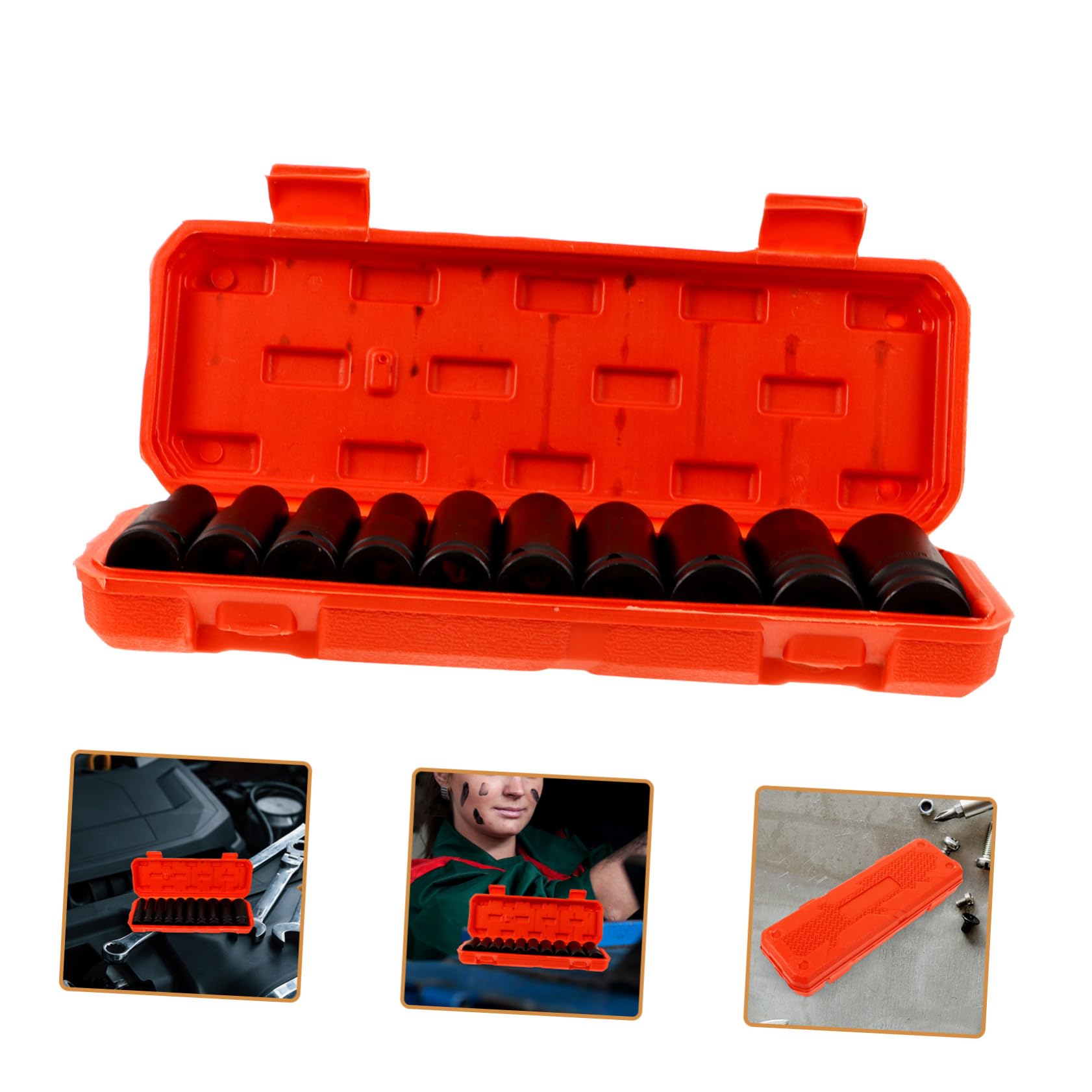 NUOBESTY 10 Pezzi Bussole Profonde per Riparazioni Auto Utensile da Meccanico con Custodia e Design Resistente