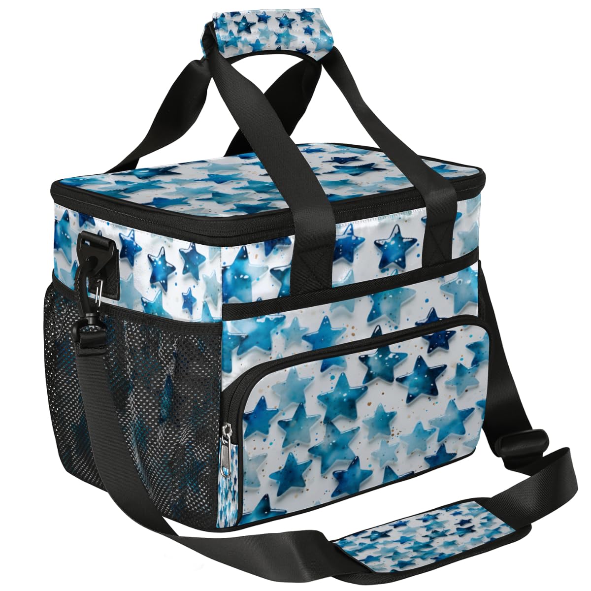 Star Insulated Picnic Backpack Lunch Box for Women Men Picnic Basket Tote Lunch Bag Picnic Bag Portable Lunch Bags for Picnic, Beach, Work, Trip,Office, Camp Blue Bright Stars