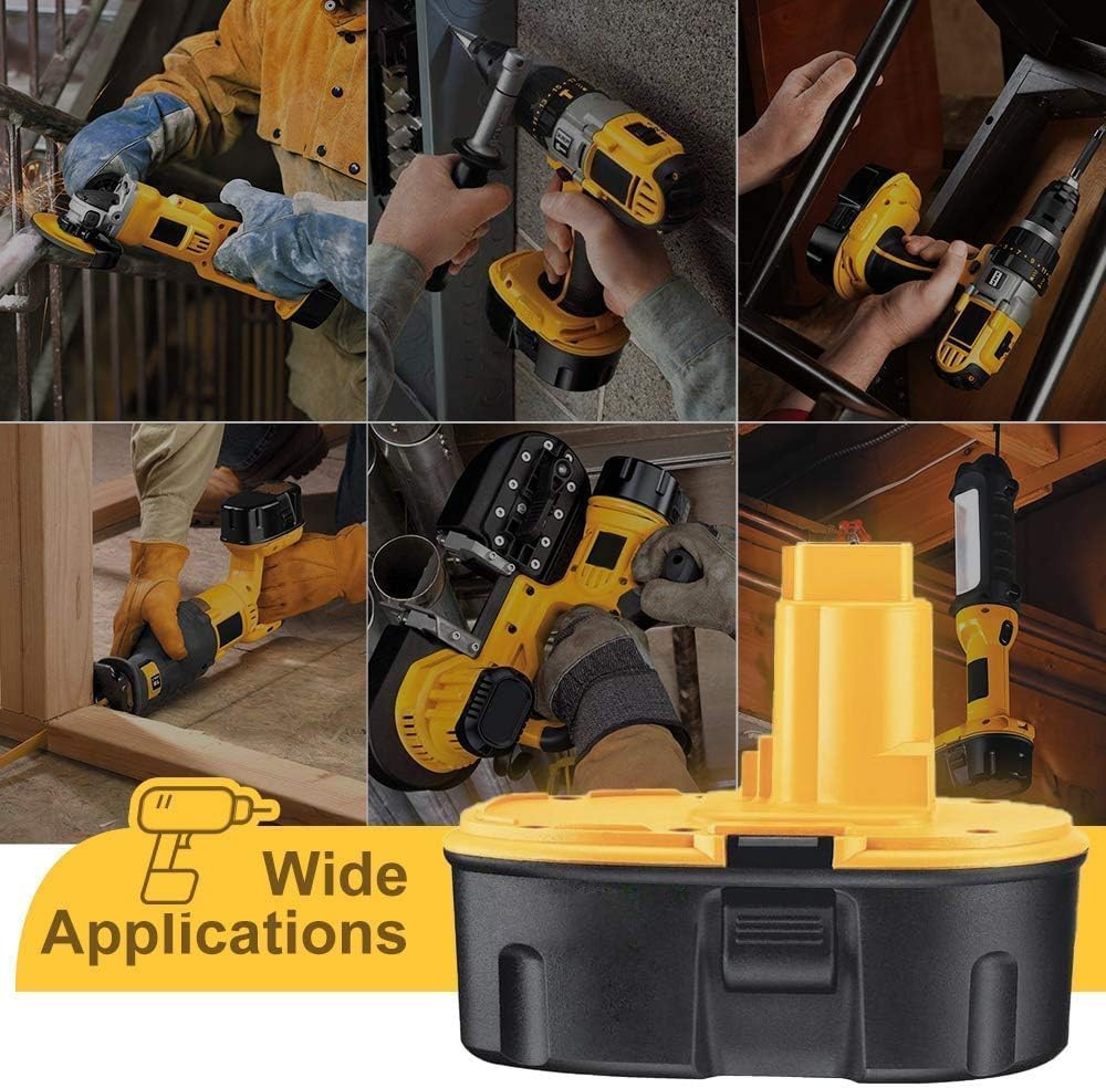 2 Pièces Batterie de Remplacement 18V 4500mAh Ni-MH pour Dewalt 18V