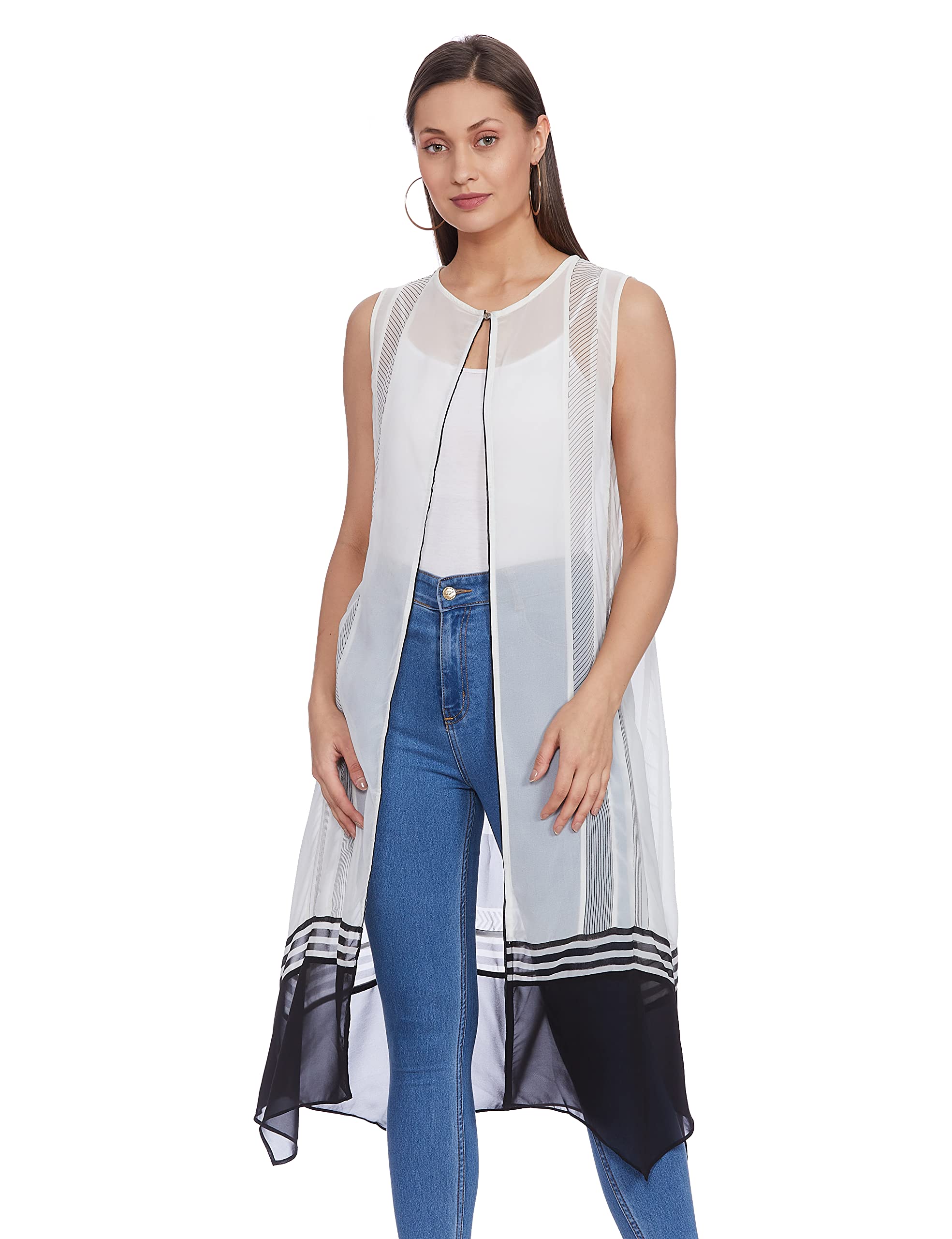 W for Woman Synthetic Women's Standard Length Cape Gilet Jacket