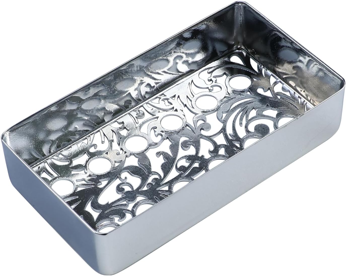 Brass Electric Guitar Pickup Covers Chrome 52mm Pole Spcing 6 String Guitar Bridge Pickup Covers Humbucker Compatible with Les Paul Lp Electric Guitar Replacement Parts image 3