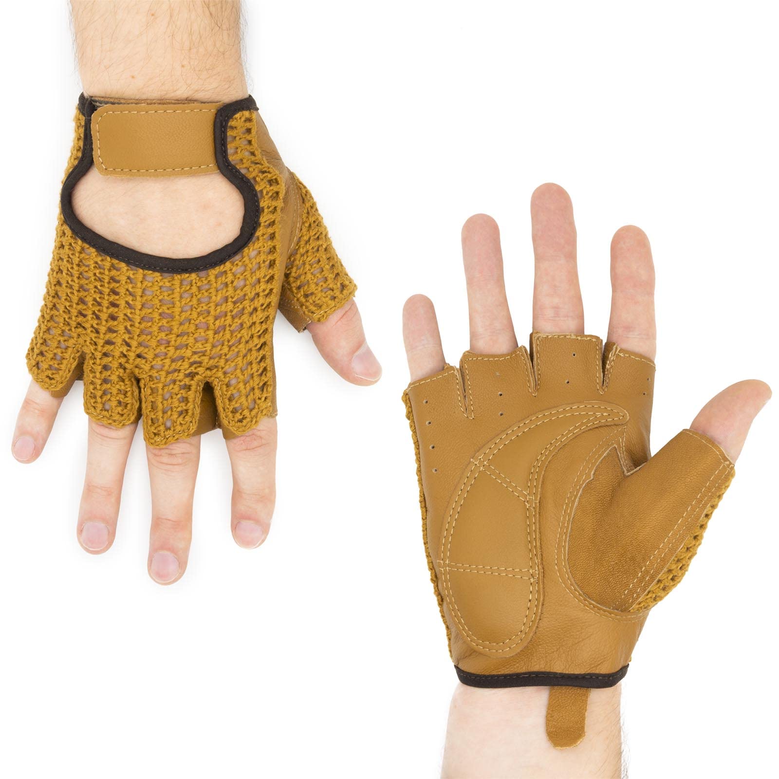 Adapter Universe Autofahrer Handschuhe Retro Vintage Leder Fingerlose Fahrerhandschuhe Fahrrad
