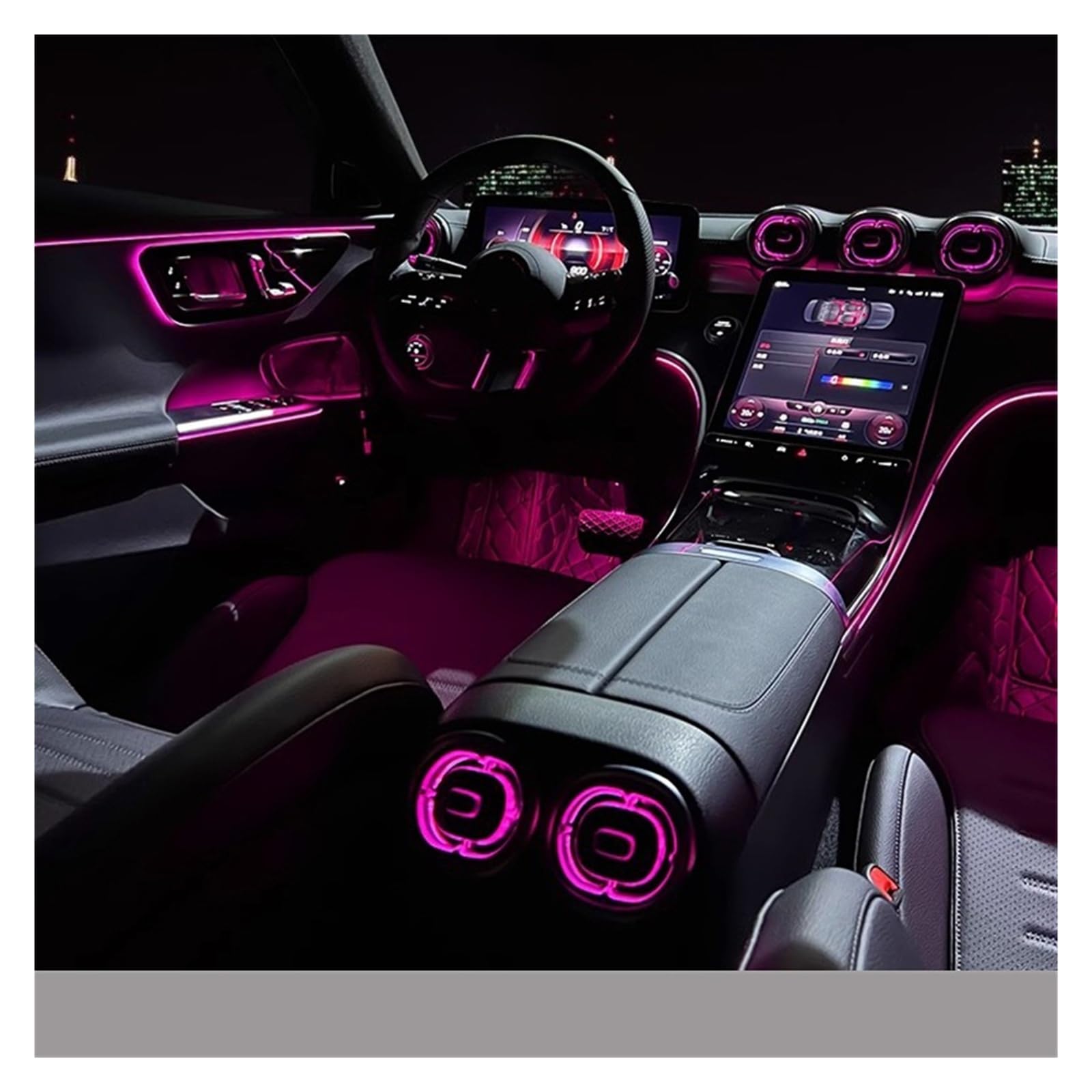 XCZPRKMXY 64 Color Colorful Active Ambient Light Compatible With Mercedes Benz C-Class W206 2022+ Synchronizing The Atmosphere Lights