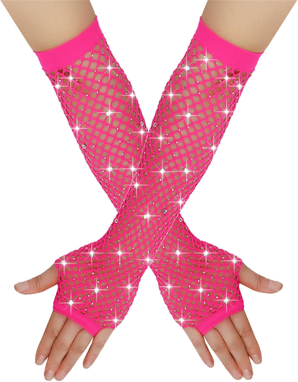 Blingbling Gloves Concert Party Costume Accessories Hollow for Women and Girls Fingerless