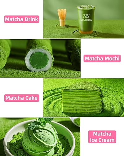 Miniatura 4 de 35N MATCHA Polvo matcha orgánico de grado ceremonial, certificado por USDA, té verde 100% puro, sin aditivos, primera cosecha, alto en
