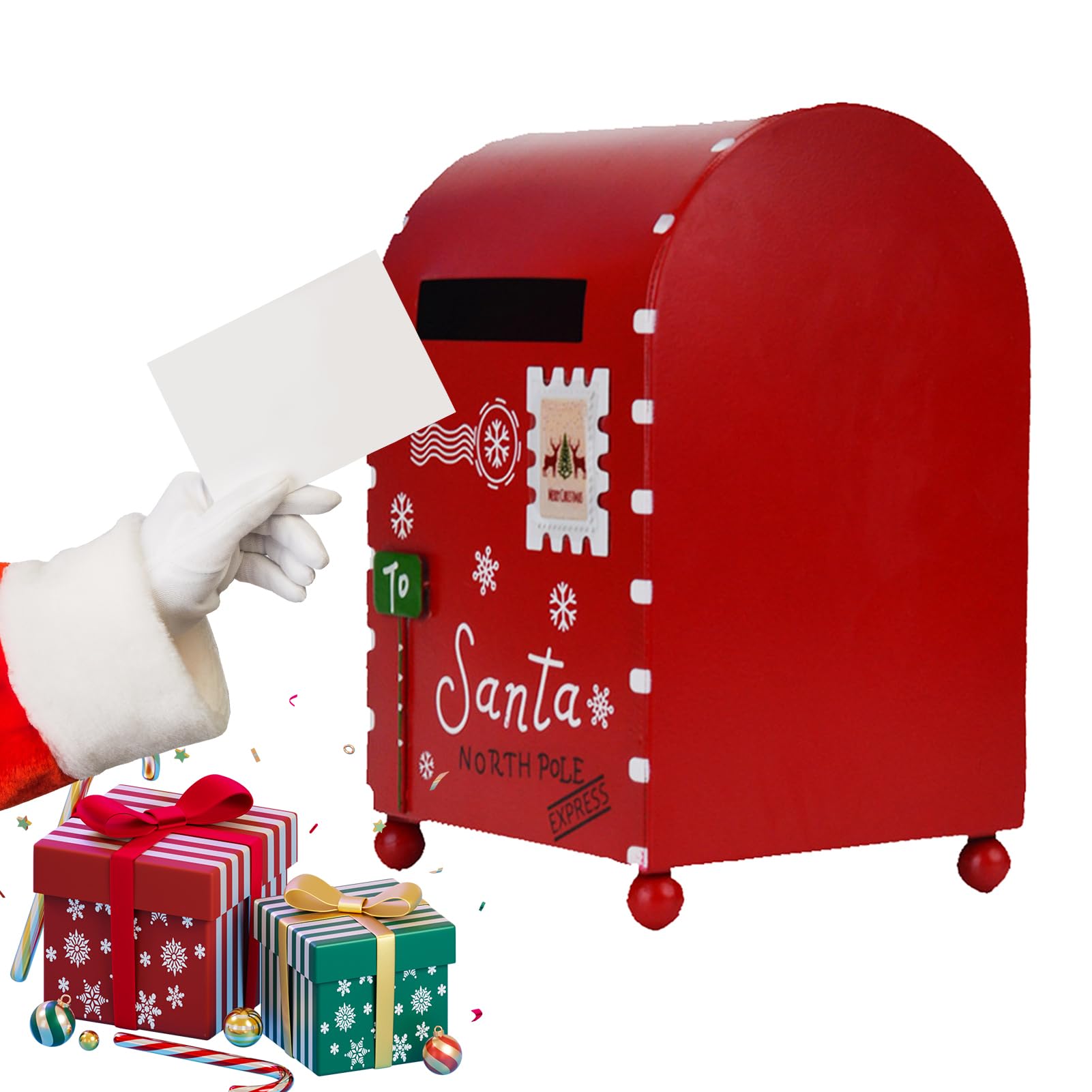 Decoración navideña para buzones - Buzón navideño para decoración de jardín | Cartas al buzón de correo de Santa, decoraciones de buzones de decoración de jardín, buzón de entrega, decoración Onlynery