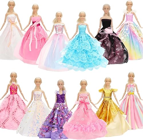 Miniatura 1 de SOTOGO 12 piezas de ropa de muñeca para niña de 11.5 pulgadas, vestidos de muñeca hechos a mano, vestidos de boda, vestidos de noche, vestidos de