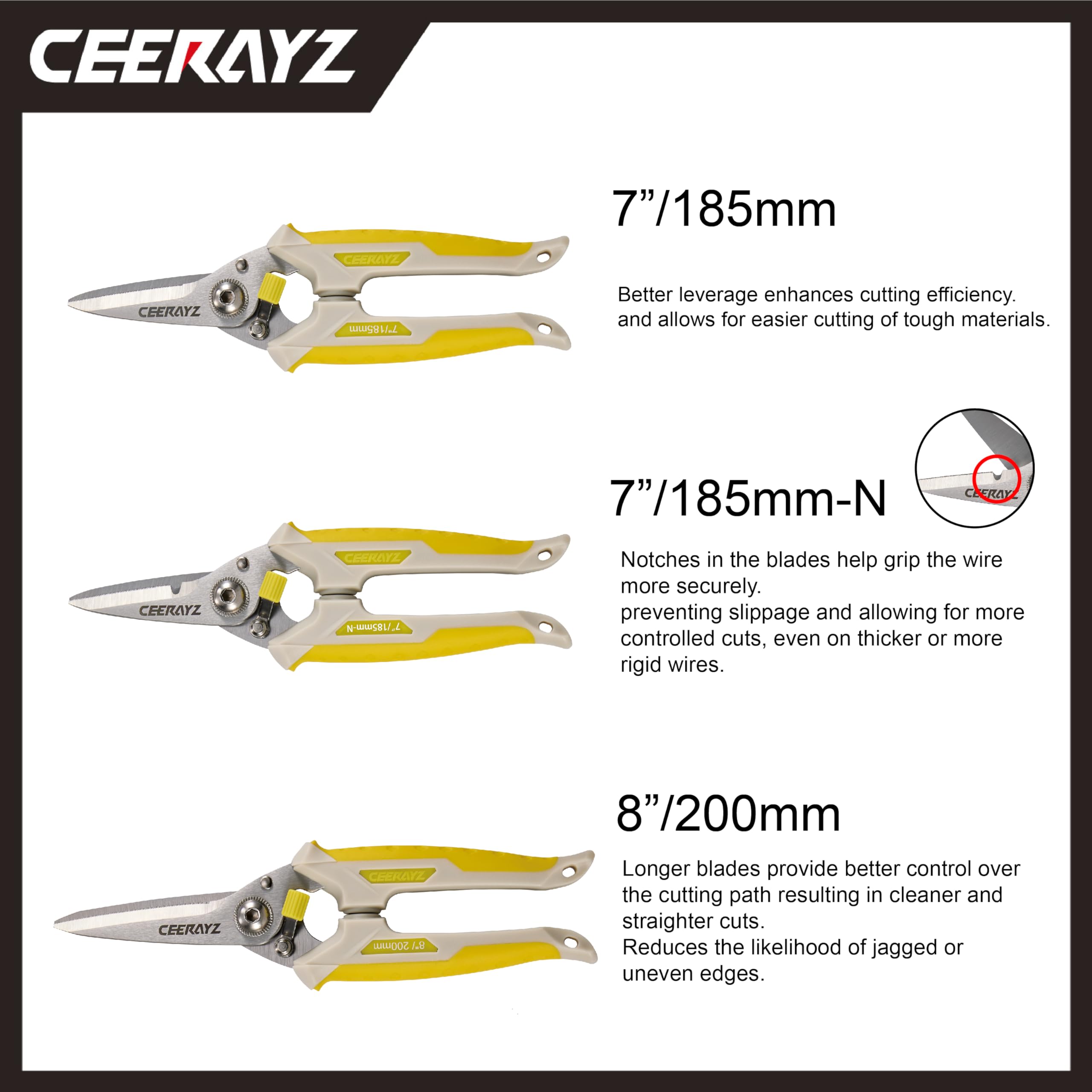 Amazon.co.jp: CEERAYZ Shears, 7.3 inches (185 mm), Multi-purpose