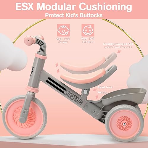 Miniatura 2 de Bakeling Bicicleta de equilibrio  Bicicleta para niños pequeños triciclos rosa para niños de 2 a 4 años bicicleta de equilibrio para bebés bicicleta