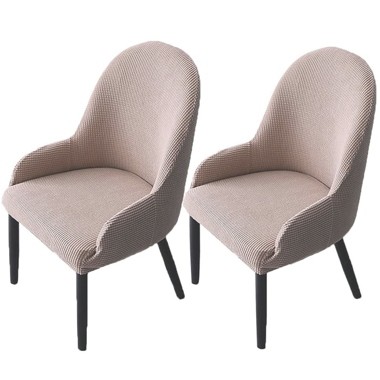 Housses De Chaise à Dossier Incurvé – Lot De 6, Tissu Imperméable, Antidérapant – Pour Salle à Manger, Cuisine, Fête (blanc Cassé)