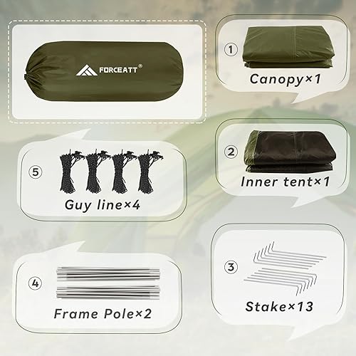 Miniatura 5 de Forceatt Tienda de campaña para 234 personas, tienda de campaña profesional impermeable y resistente al viento, ligera, adecuada para exteriores,