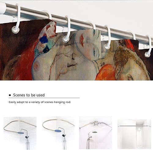 Miniatura 4 de Cortinas de ducha de pintor famoso Gustav Klimt, cortina de ducha abstracta para decoración de baño, impermeable, lavable a máquina, cortinas de