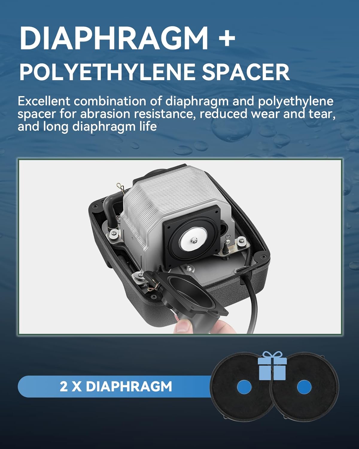 MS-80 Septic Linear Air Pump Pond Aerator Electromagnetic Air Pump for Home Waste Water Treatment, Koi Pond, Fish