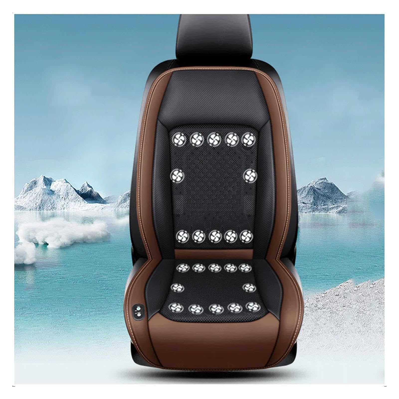 LRF-yxkj Ventilated Car Seat Cover 12V-24V 3 Cooling Air Speeds Car Seat Covers for Ventilated Seats for Car Suv Truck Universal Fit,Brown-12V24Fan